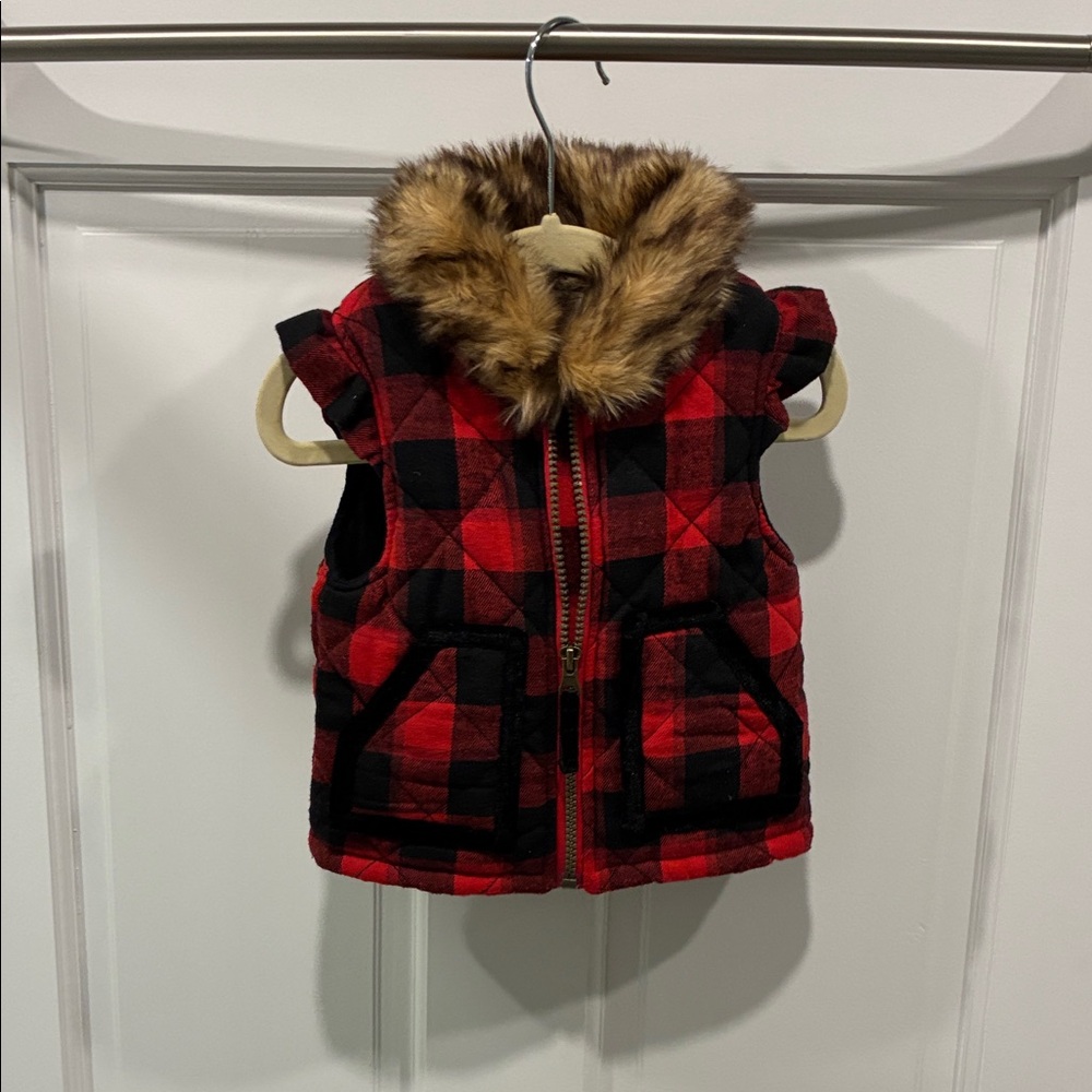 Mud Pie Black and Brown Faux Fur Collar